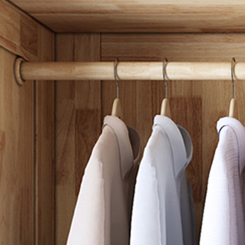 Contemporary Wardrobe Armoire Wood Wardrobe Closet with Doors and Drawers