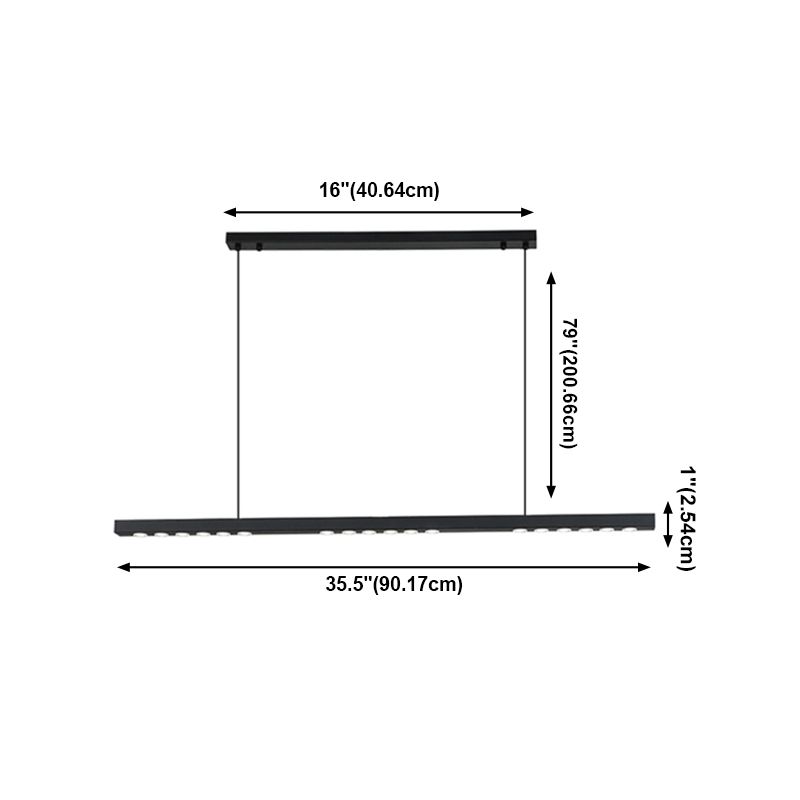 Lumière de lustre à bande longue à bande passante moderne pour salle à manger de cuisine