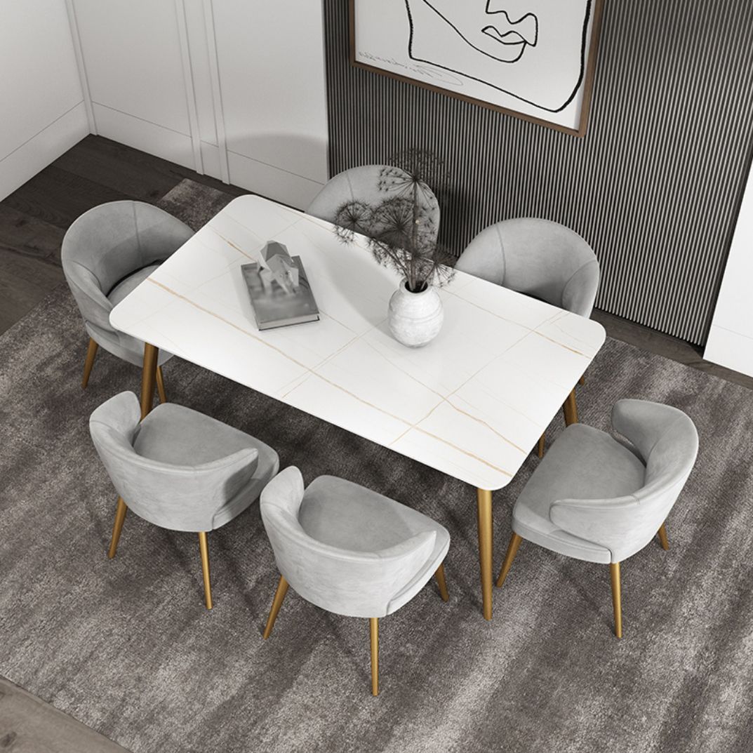Metal Mesa sinterizada de mesa de interior tradicional rectángulo de lujo con 4 patas