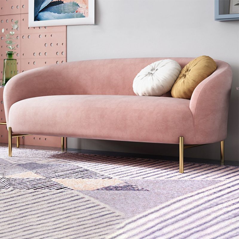 Velvet Modern Sloped Arm Sofa 29.92" H Tuxedo Arm Sofa with 2 Pillows