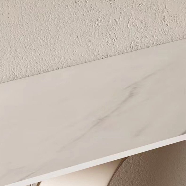 Glam Rectangle Accent Table Stone Console Sofa Table for Hall