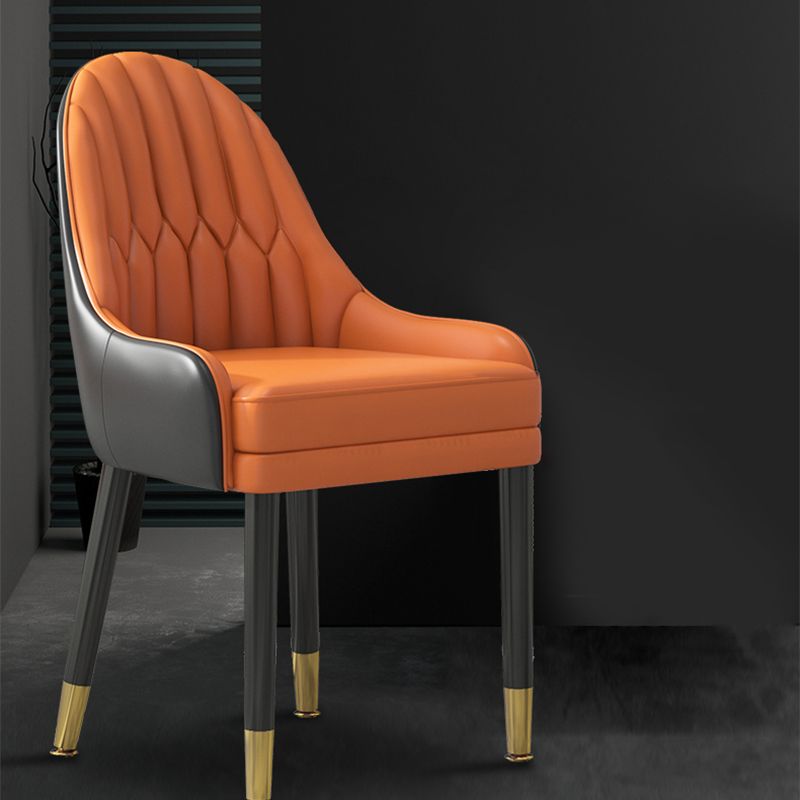 Sillas de comedor de madera Glam, sillas de comedor de piel sintética para uso doméstico (juego de 2)