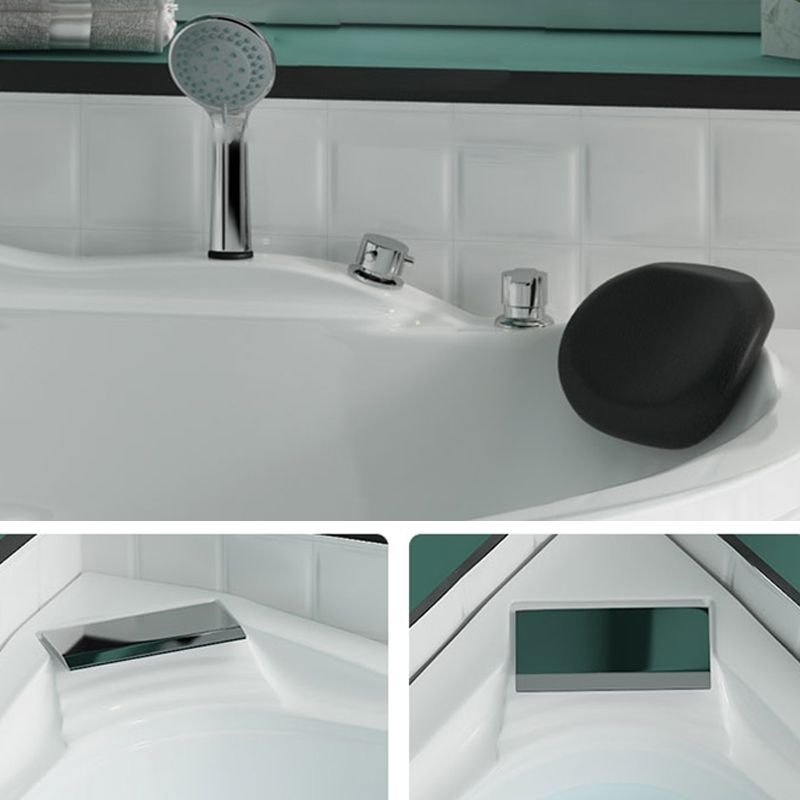 Bathroom Corner Bath Tub Acrylic Modern Bathtub with Drain and Overflow Trim