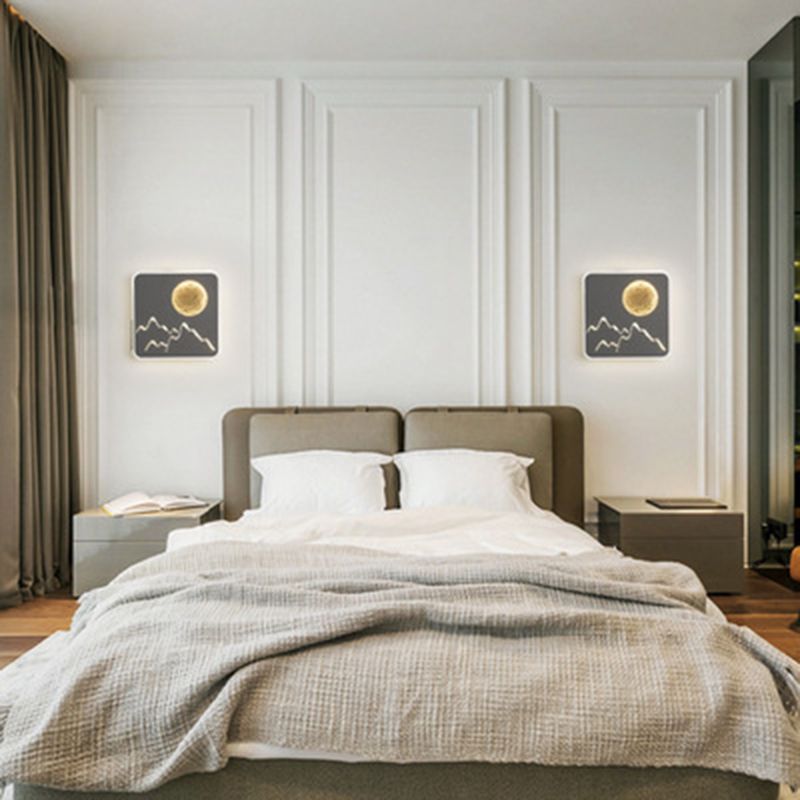 LED BEDBADE Decoratie Wandbevestiging Lamp Cirkelvorm Lunar Eclipse Wandverlichting