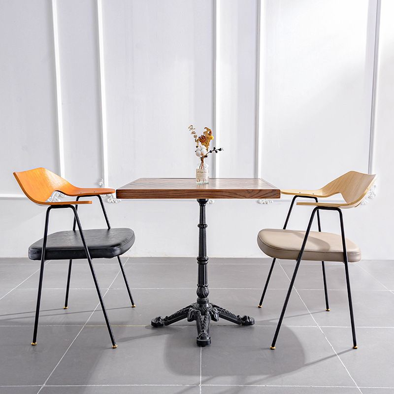 Industrial Upholstered Arm Chair Metal Dining Room Kitchen Chair