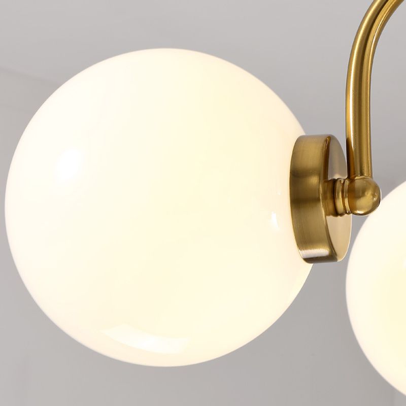 Glass Spherical Shape Chandelier Modern Style Multi Light Chandelier Light for Bedroom