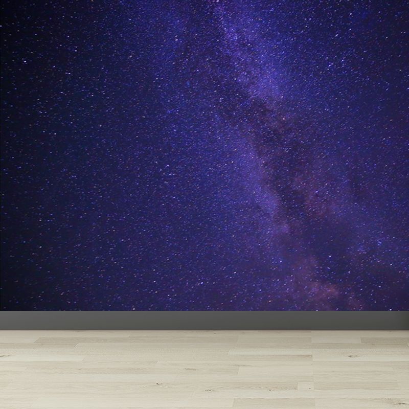 Large Constellations Scene Wall Mural Modern Outer Space Wall Covering in Purple