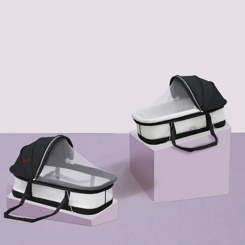 Portable Metal Bassinet Oval Moses Basket with Safety Rails for Newborn