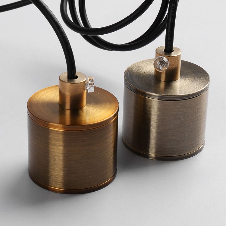 Forme du cylindre de style contemporain Pendante Métal de lumière 1 lampe de suspension légère en bronze