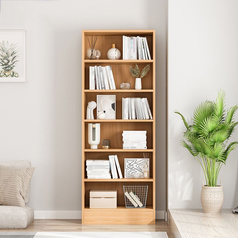 Contemporary Style Bookshelf Engineered Wood Closed Back Shelf Bookcase