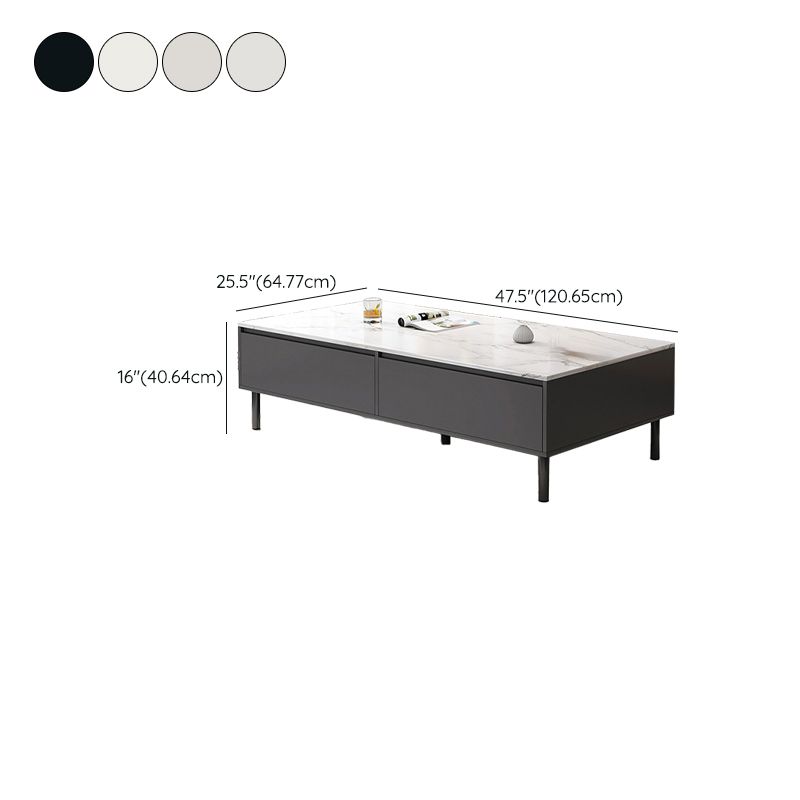 Rectangle Single Coffee Table Four Legs Coffee Table with Storage