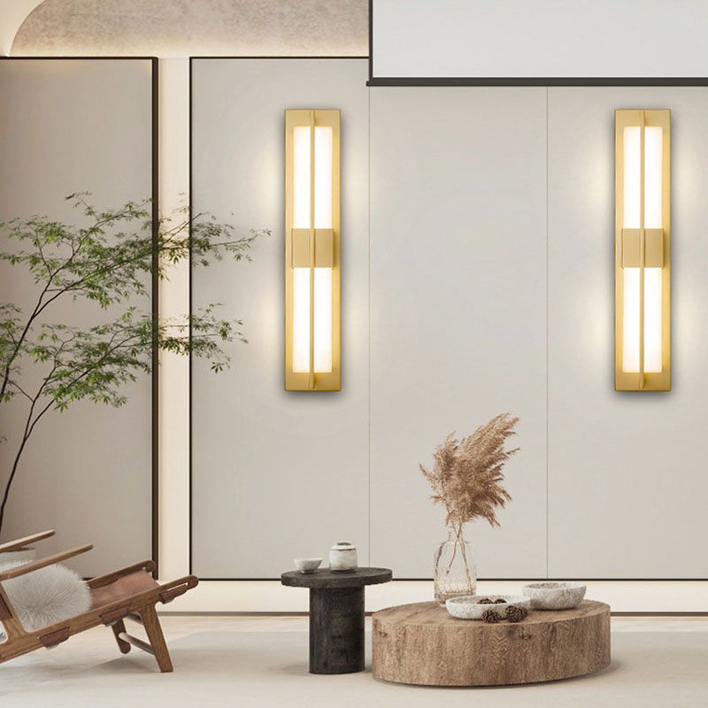 Moderner Marmorrechteck-Wandleuchte 1-Licht-Leuchtenlicht für Wohnzimmer