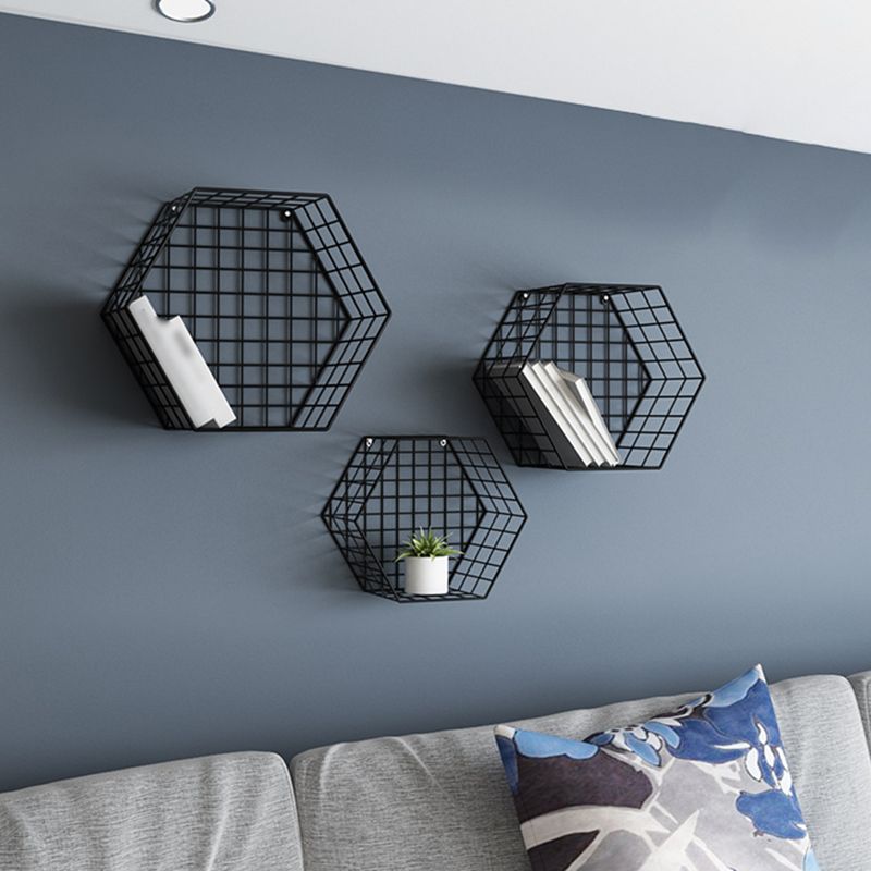 Modern Floating Bookcase Metal Closed Back Wall Mounted Bookshelf