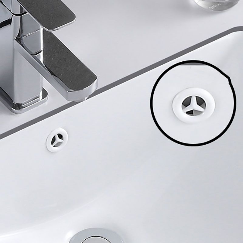 Modern Undermount Vanity Sink Porcelain Shut-Off Valve Included Bathroom Sink