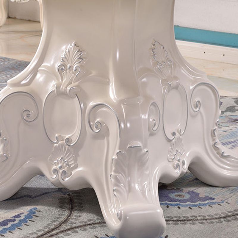 Round Marble Dining Site Table Pedestal Base Dining Room Collection with Turntable