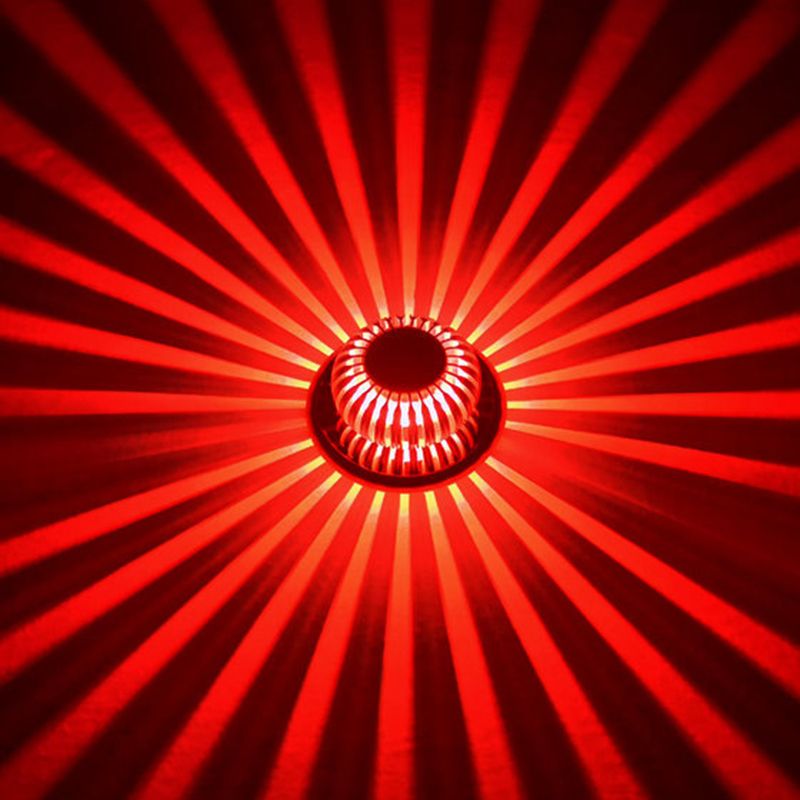 Modern Style LED Wall Lamp Sliver Metal Hollowed Out Sconce Lighting in RGB Color Light with Remote Control