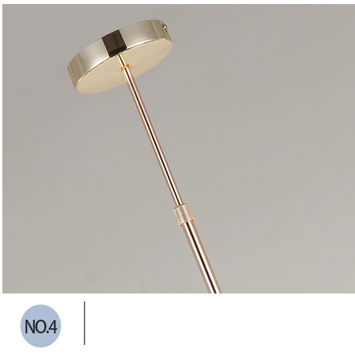 Luz colgante de araña de ágata estilo artístico moderno moderno lámpara colgante chapada para sala de estar