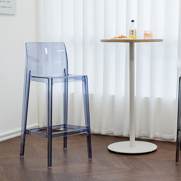 Modern Armless Backrest Counter Stool Acrylic Cashier Bar Stool with Pedal