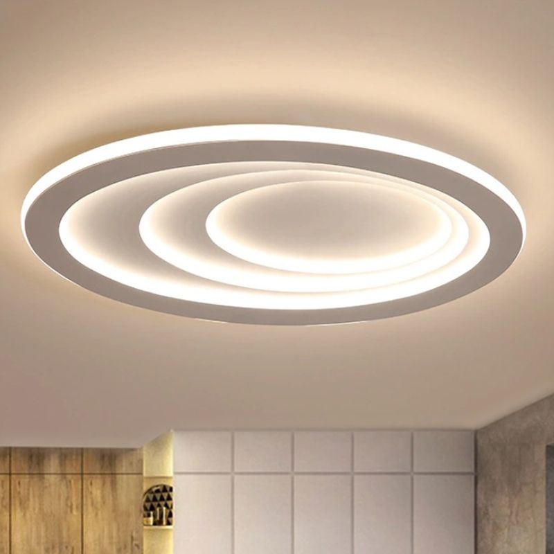 23.5"/29.5"/33.5" Wide Oval Living Room Ceiling Lamp Acrylic LED Modern Flush Mount in Warm/White Light