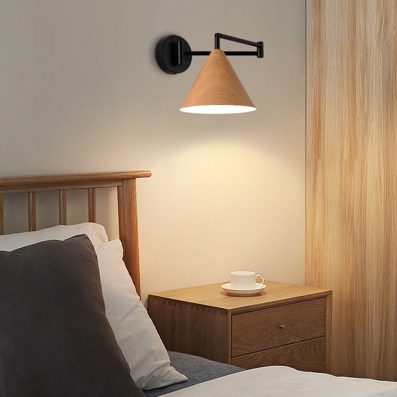 Nordic Style Wall Light Geometry Shape Wall Lamp with Iron Base for Bedroom