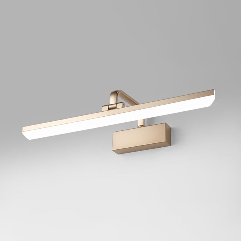 Metal Linear Shade Mirror Wall Lights Modern 1 Head Wall Mount Fixture for Lavatory