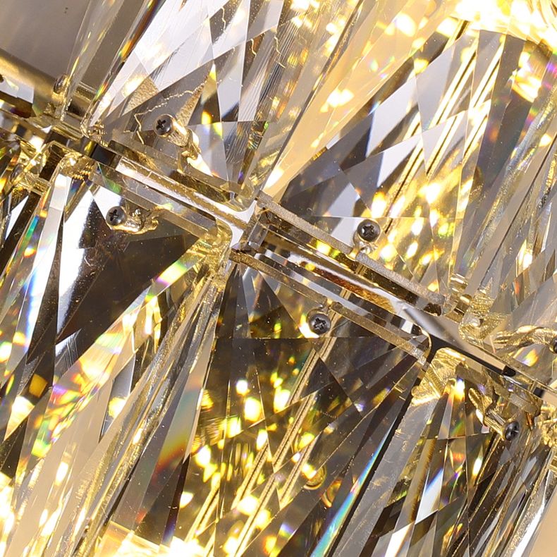 Silver Crystal Wall Sconce in Modern Concise Style Stainless-Steel Rectangular Wall Lamp for Interior Spaces