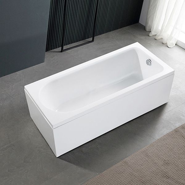 Modern Acrylic Home Bathtub Freestanding Rectangular Tub in White