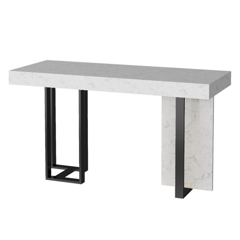 Modern Bar Table Set 1/2/5 Pcs Faux Marble Rectangular Bar Set for Indoor