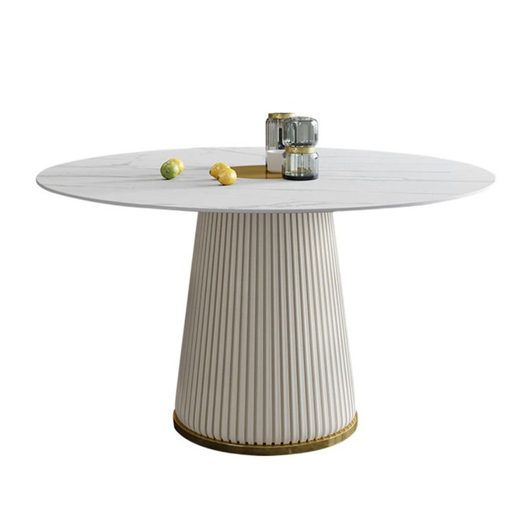 1/3/4/5/7 PCS Metal Modern Dining Room Ensemble avec une table ronde de table de base de piédestaux