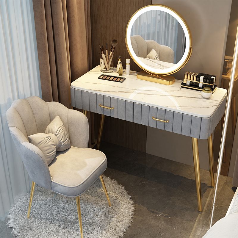 Lighted Mirror Makeup Vanity Desk Standing Makeup Vanity Set with Drawer
