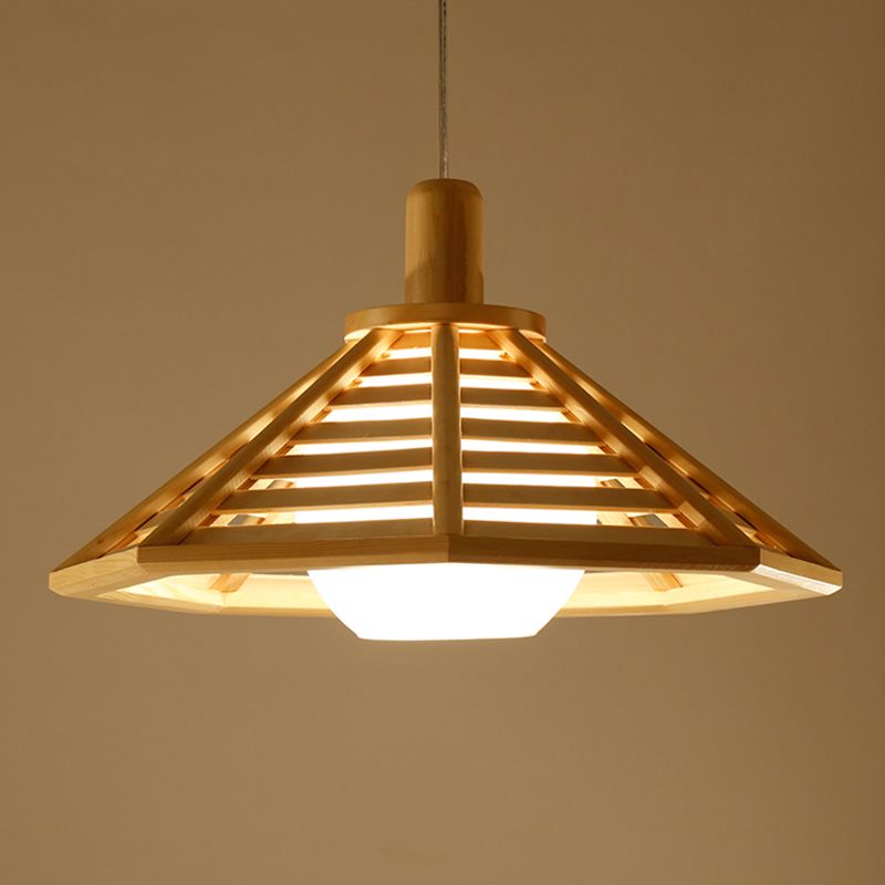 Japanse stijl houten huis kroonluchter handgemaakte houten hanglamp voor bar balkon