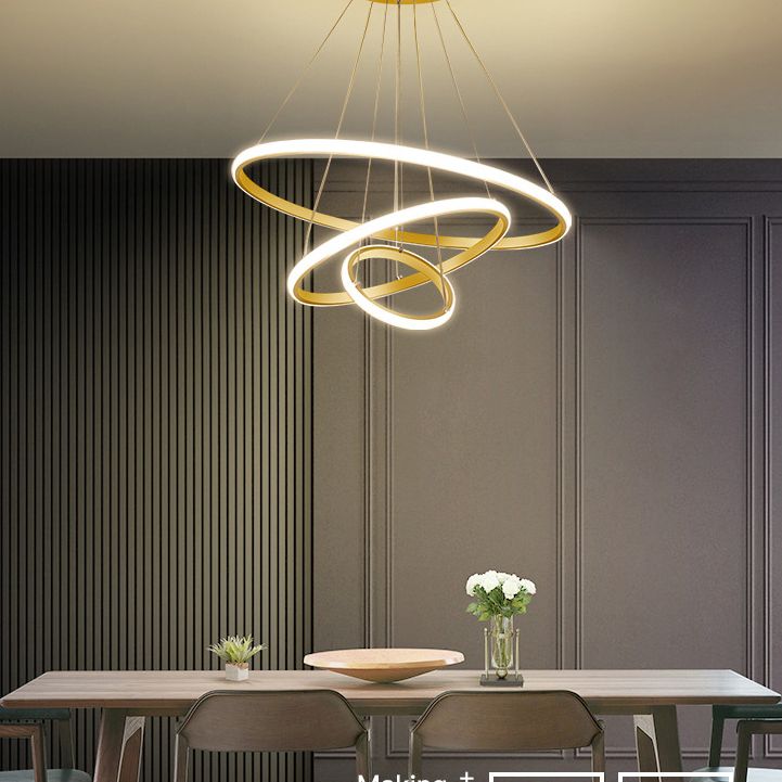 Modern Simplicity Hanging Multi-Tier Chandelier Pendant Light Metal Ceiling Lights Fixture for Restaurant