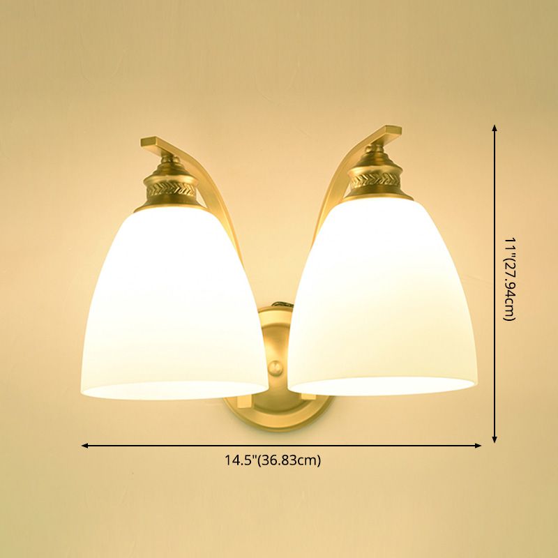 Illuminazione a parete interno Apparecchio di lampada a parete minimalista con tonalità di vetro latte