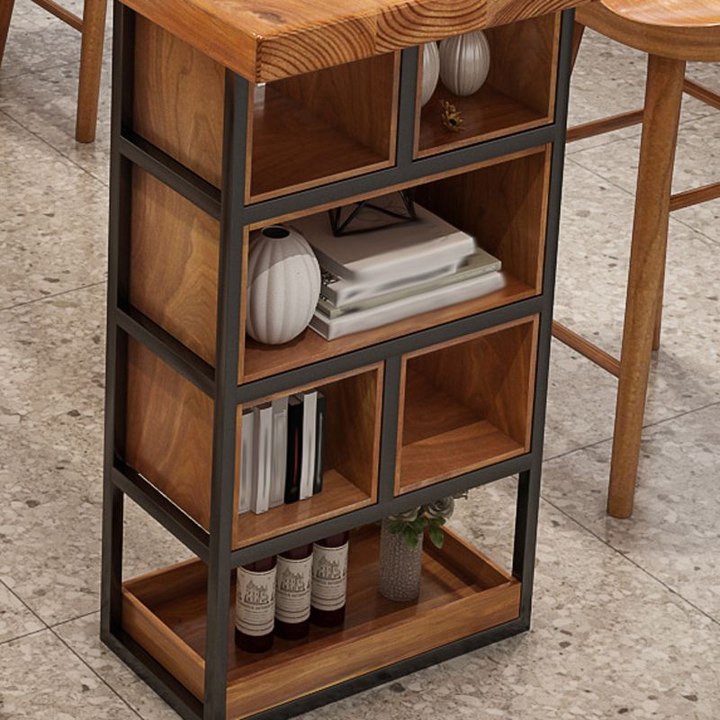 Contemporary Rectangle Bar Table Set 1/2/4/7 Pcs Solid Wood Bar Table and Bar Stools