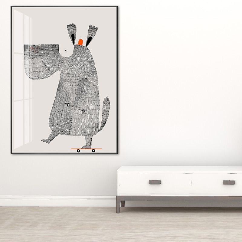 Art pour enfants Toile d’animaux sauvages Couleur pastel Décoration murale de chambre de bébé, plusieurs tailles disponibles
