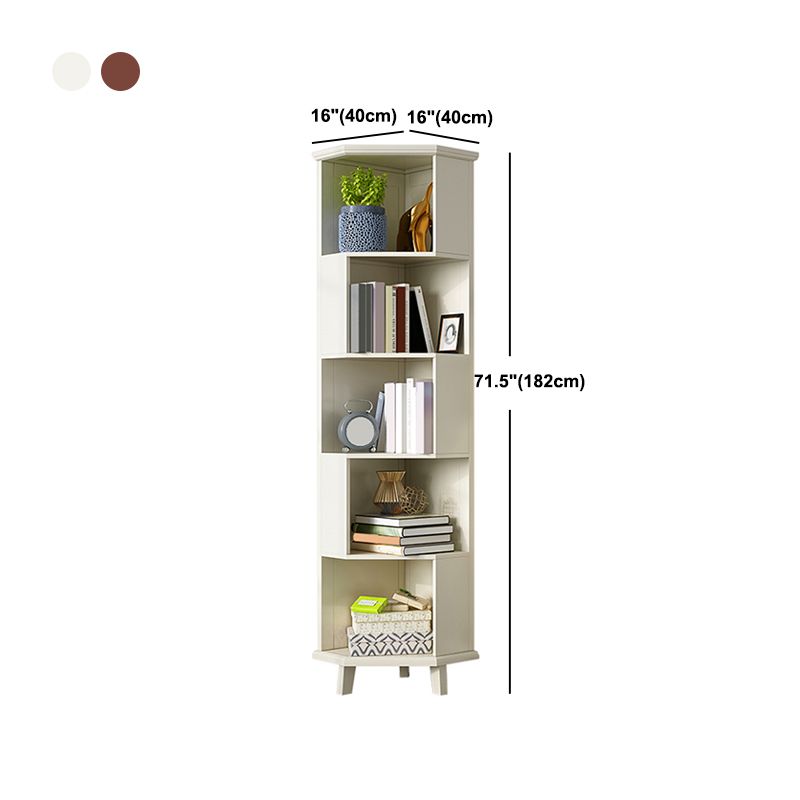 Brown / White Wooden Corner Chest, 15.75" Wide Accent Chest with Shelves