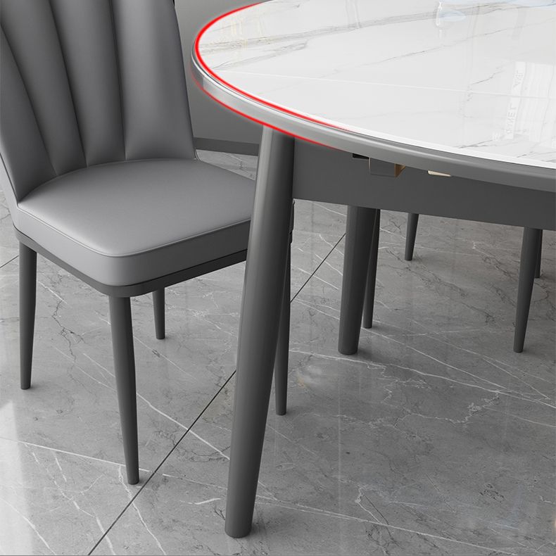 Cocina Mesa de comedor de piedra sinterizada moderna de altura tradicional con juegos de comedor que ahorra espacio