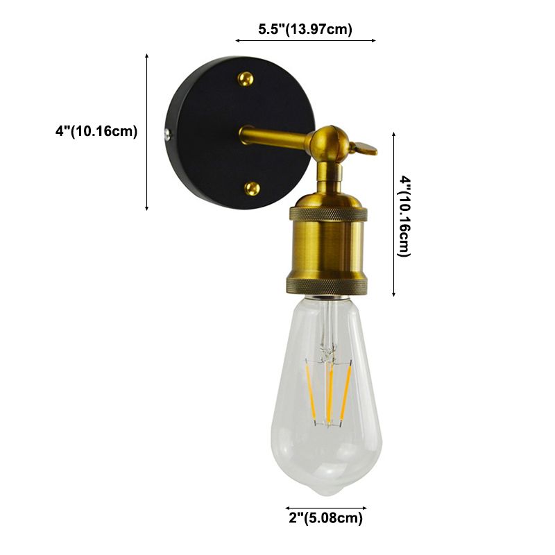 Iluminación de pared de la pared base en forma de disco estilo industrial de vidrio 1 cabezal de luz montada en la pared de la pared