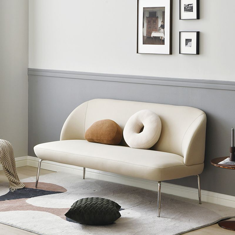 Modern 2/3-seater Settee Faux Leather Stain Resistant Sofa with Metal Legs