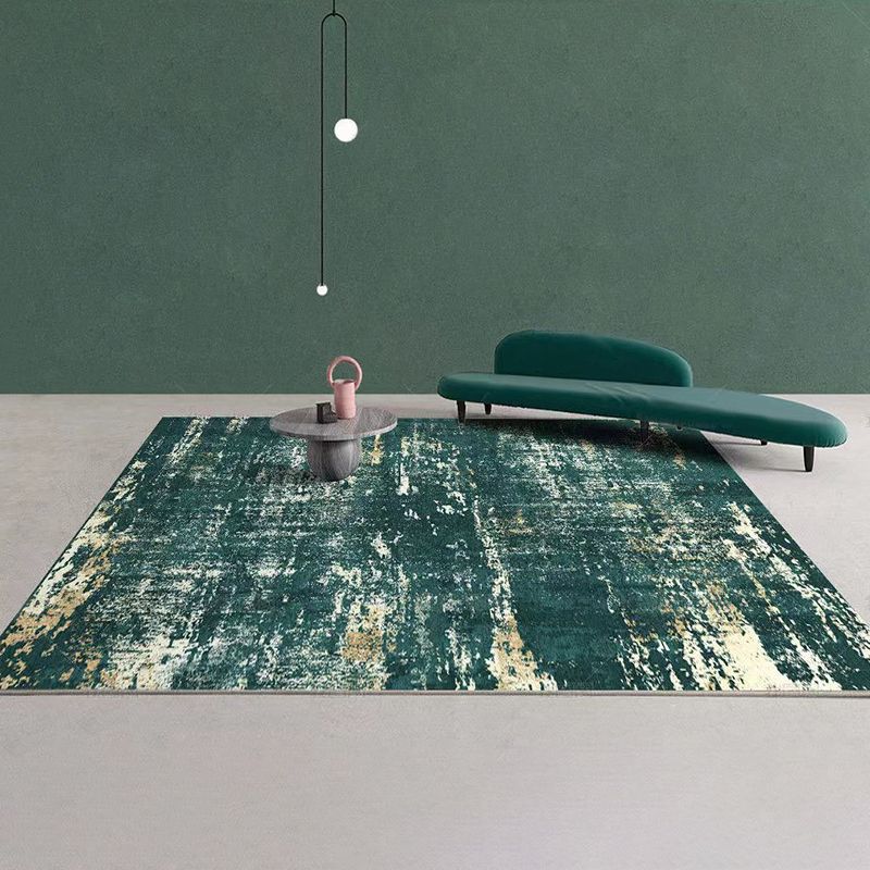 Gorgeous Green Rug Polyester Color Lump Rug Washable Rug for Living Room