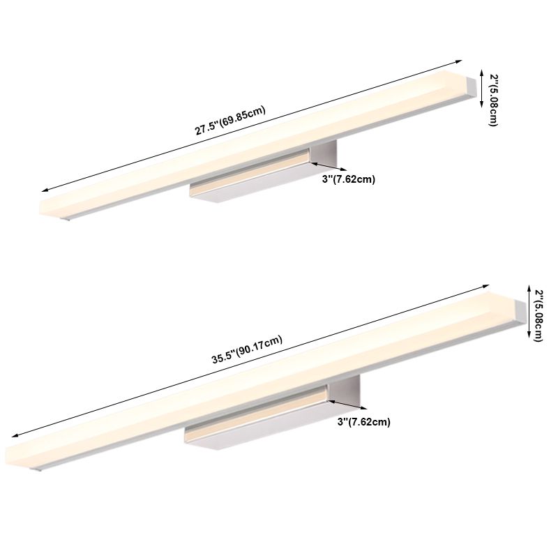 Long Strip LED Vanity Lights with Acrylic Shade Modern Style Mirror Front Light