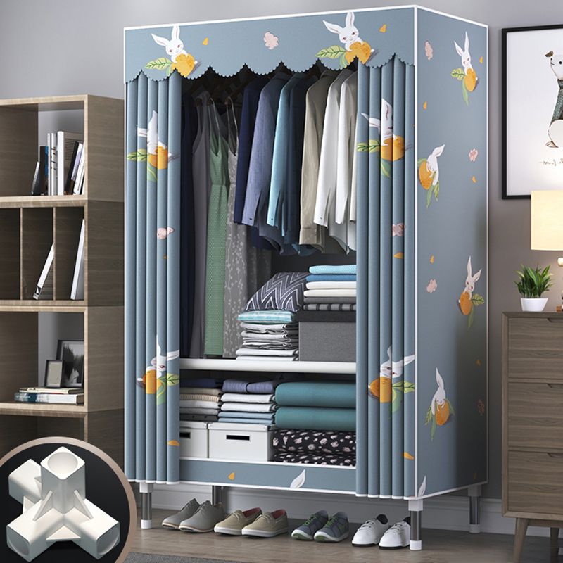 Contemporary Style Wardrobe Metal 1-Door Wardrobe Closet for Home