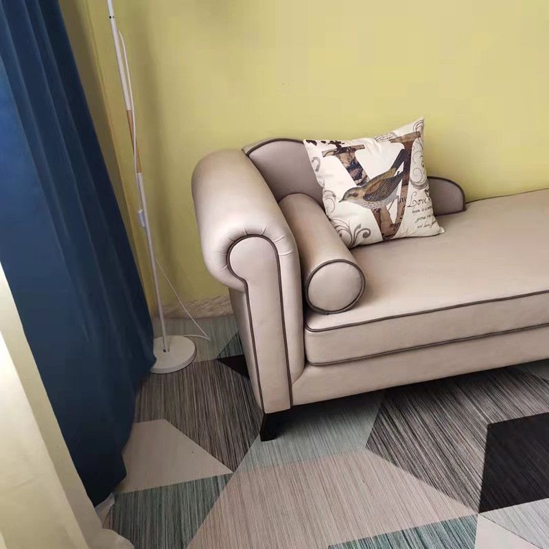Farmhouse Style Chaise Solid Color Chaise Lounge with Rolled Arms