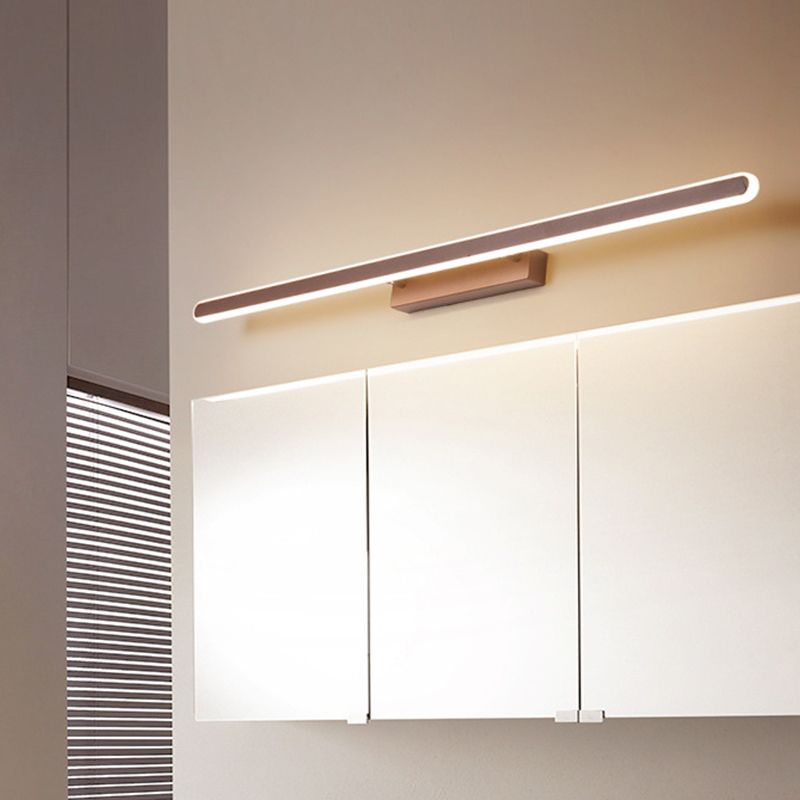 Simpubblica semplice di ferro ovale allungato 16 "/23.5" /31,5 "LUMINA LOND VASITÀ LED VASITY in marrone per bagno, luce calda/bianca