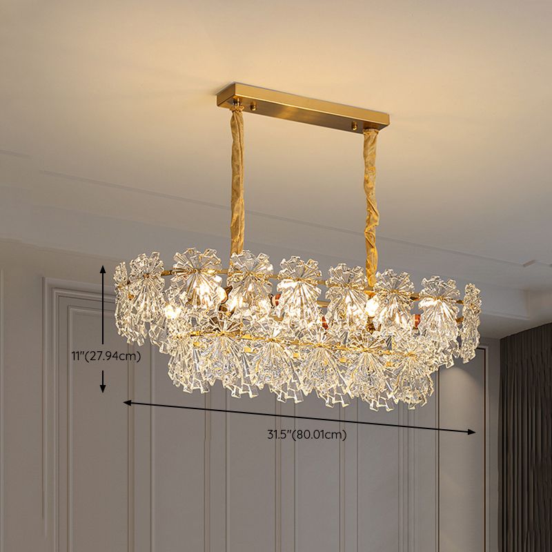 Glass Island Pendants Modern Style Pendant Lights in Gold for Living Room
