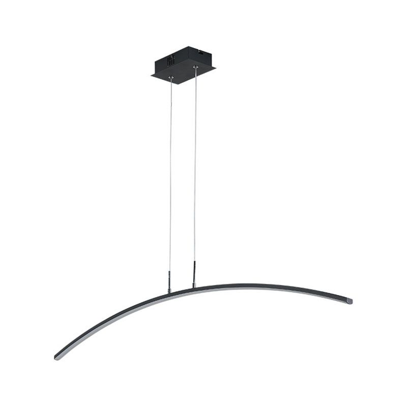 Simple Curved Island Light Fixture Metal Dining Room LED Island Pendant Light