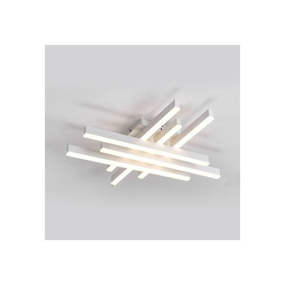 4/6 luci sala da pranzo a filo a sfioramento leggero con linea acrilica cramica a soffitto bianco in luce calda/bianca