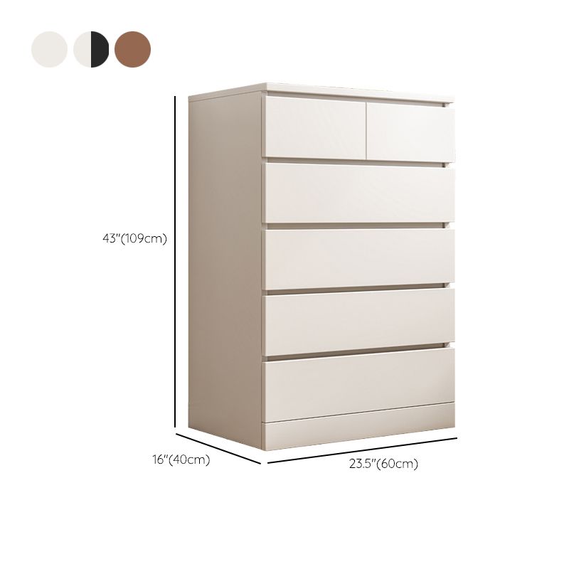 Contemporary Accent Chest with 6 Wooden Drawers Storage Chest