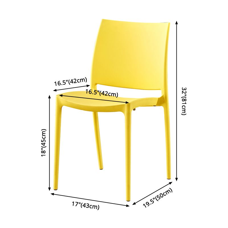 Modern Contemporary Plastic Side Chairs Multicolor Open Back Side Chair Set