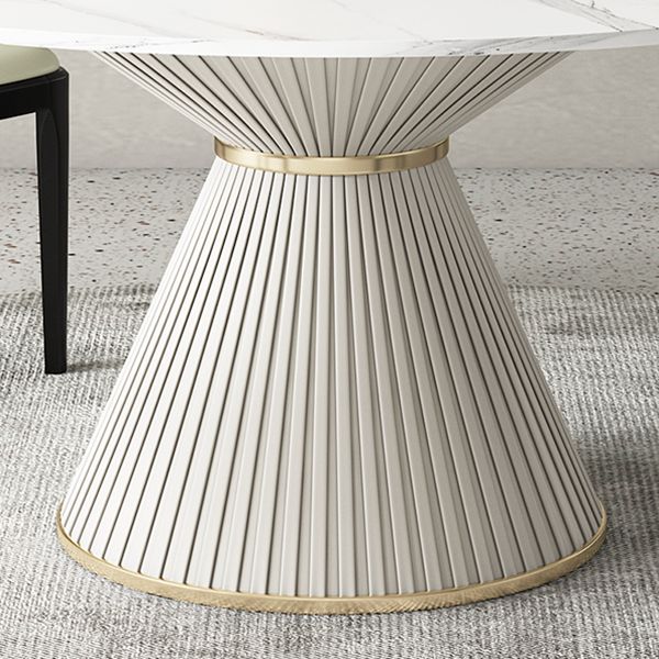 Nordic Round Sintered Stone Dining Table for 4/6 with Pedestal Base Dining Set for Restaurant